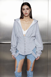 Akhil Deconstruct Kapşonlu Kesik Üst